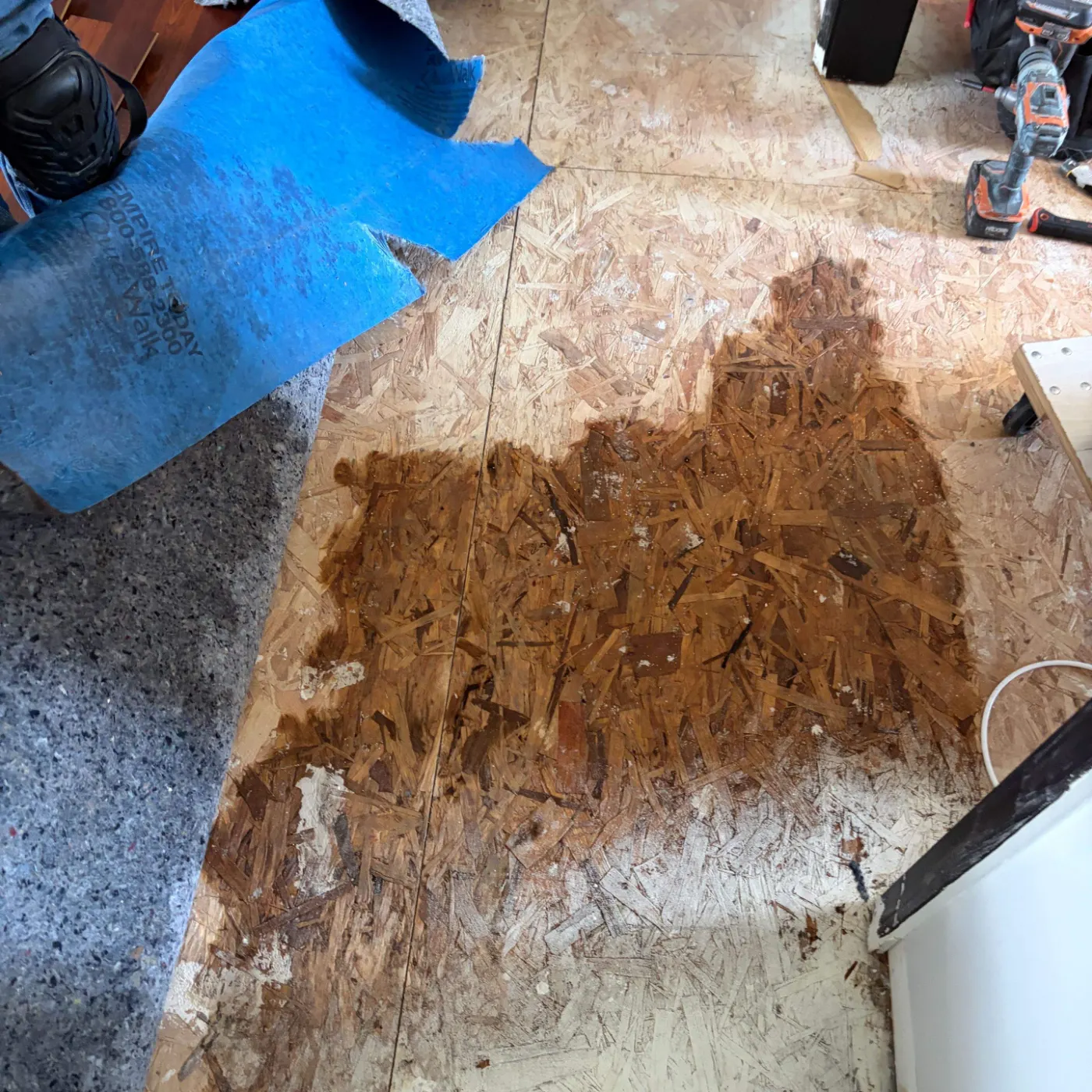 Moisture meter reading on drywall in Old Town Plainfield water loss